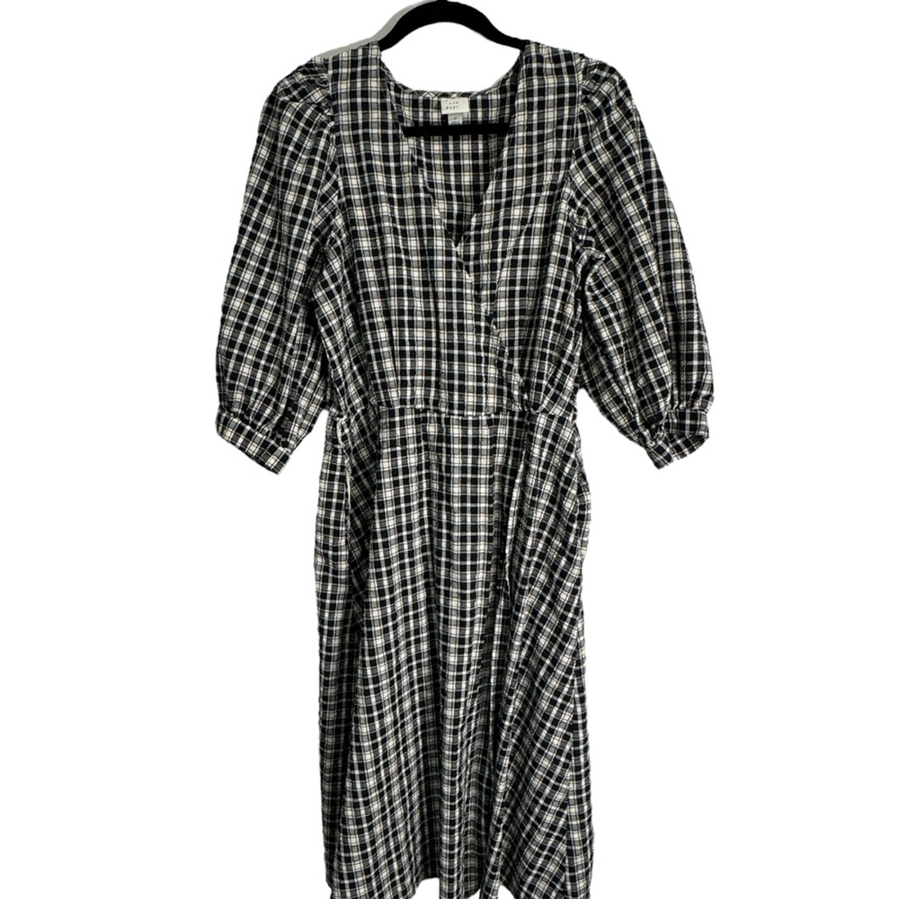 a new day Black and White Checkered Midi Dress